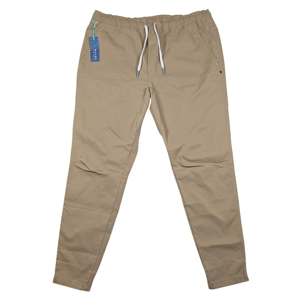 Myles Tour Jogger Mens Large 34x29 Dark Khaki Performance Pants Golf Hiking NEW - Picture 1 of 10